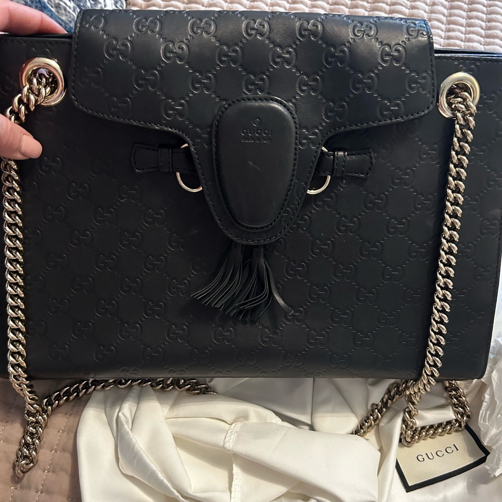Gucci Black Leather Shoulder Bag